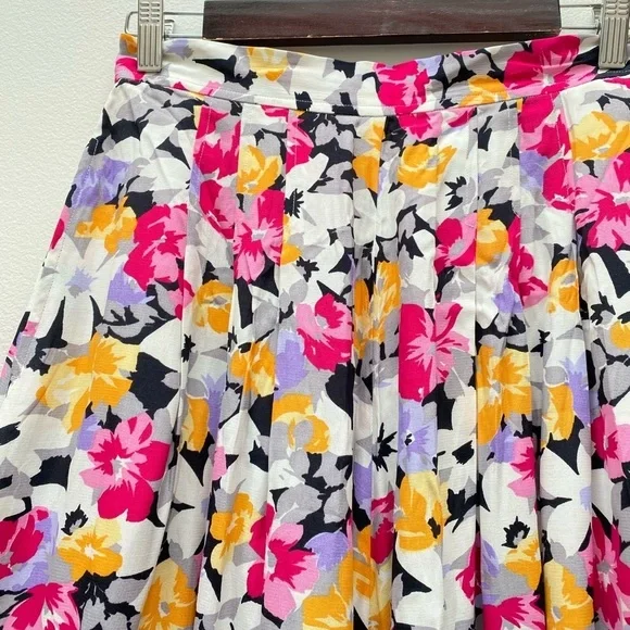 Vintage Floral Midi Skirt - Multicolor - Picture 4 of 8